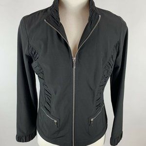 Chico's Zenergy Black Active Jacket with Pockets and Zip-Front- Small